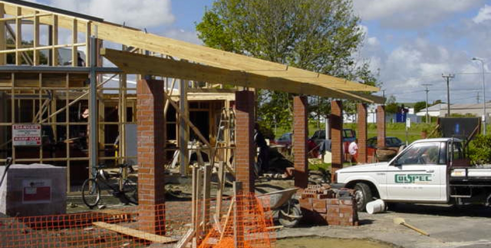 2.Admin Building Front Construction